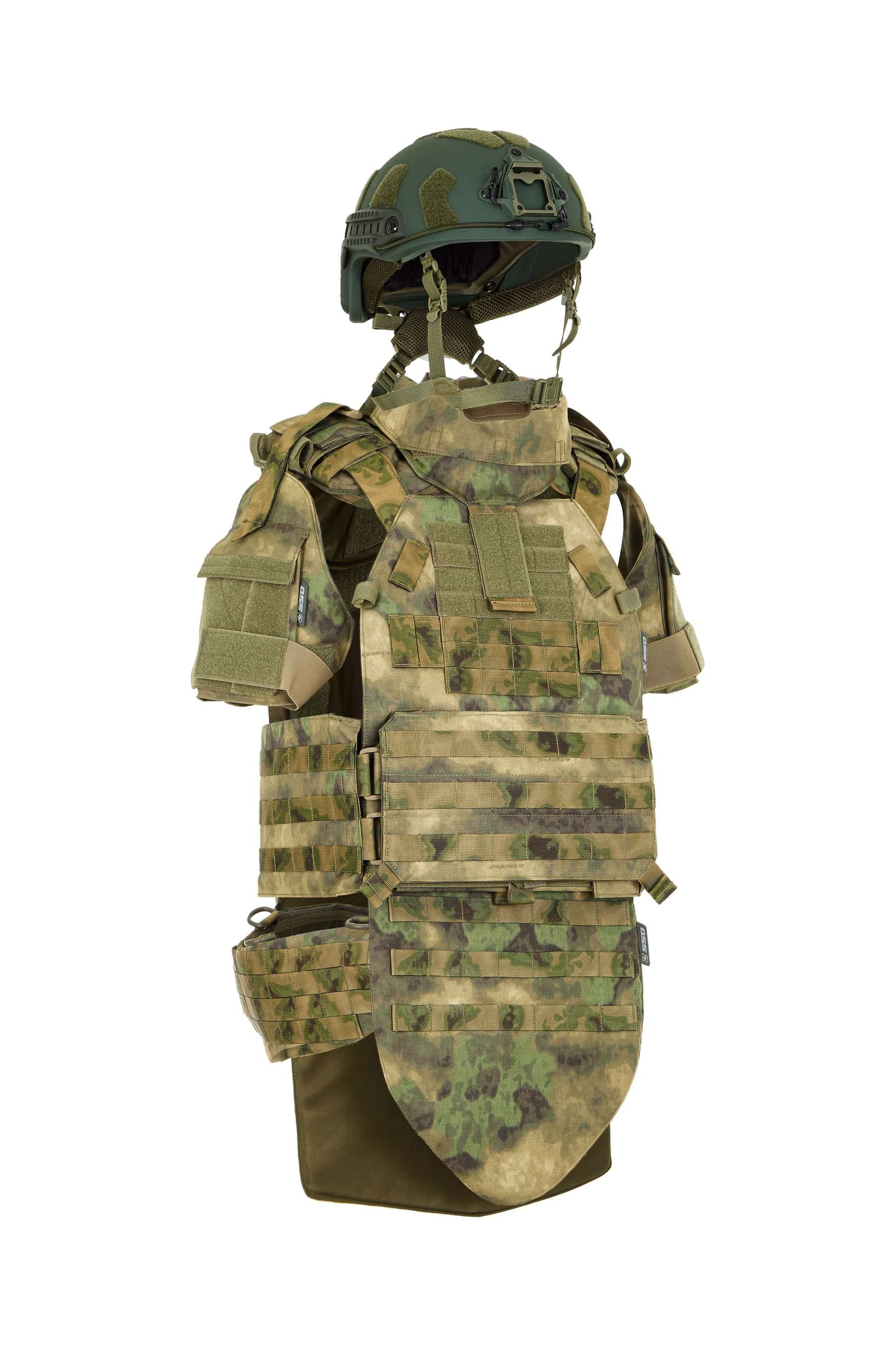 Комплект бронежилета ПРОФИ ПАНЦИРЬ 3.2 CCO L (50-58) A-Tacs-FG/ Керамические плиты /