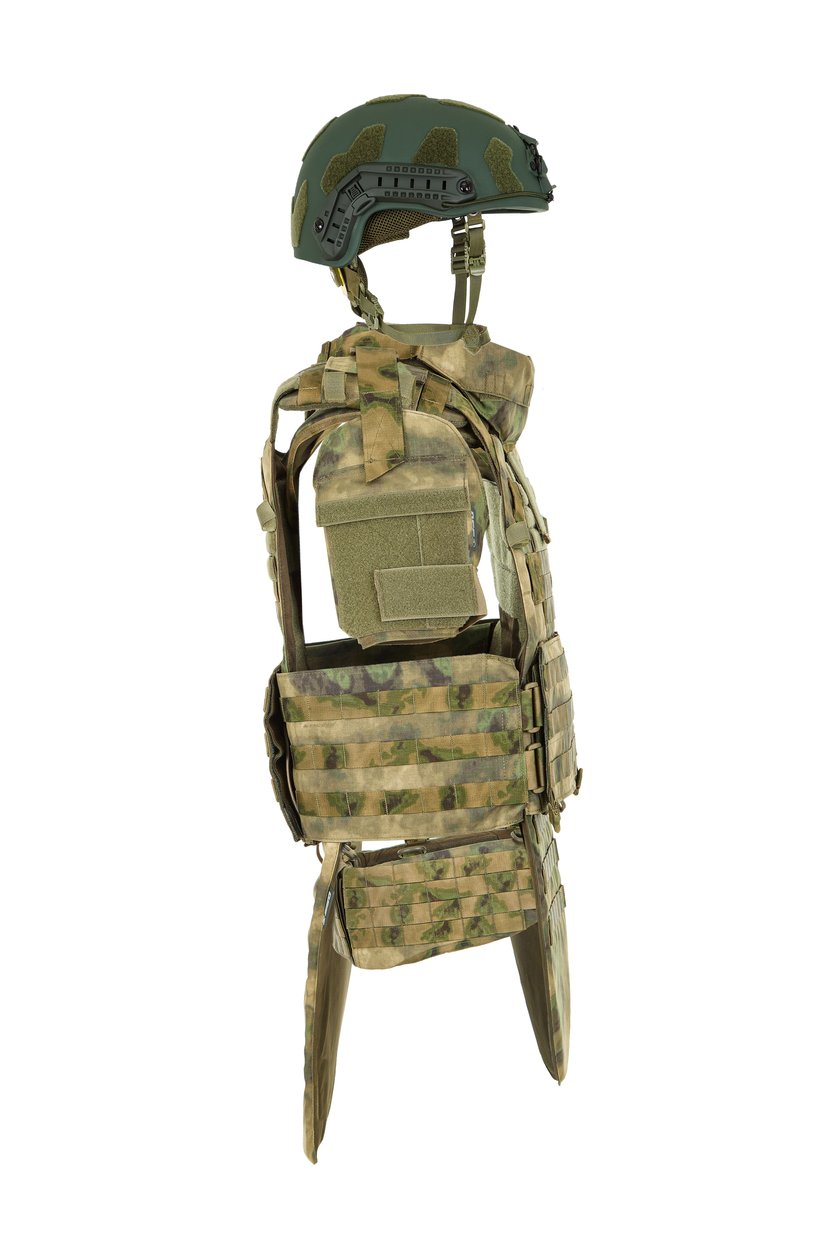 Комплект бронежилета ПРОФИ ПАНЦИРЬ 3.2 CCO L (50-58) A-Tacs-FG/ Керамические плиты /